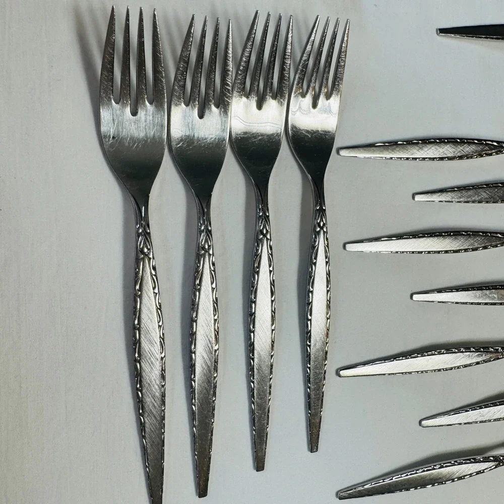 Oneida Community VENETIA Stainless Flatware Burnished Lot 21 Pcs Forks Spoons